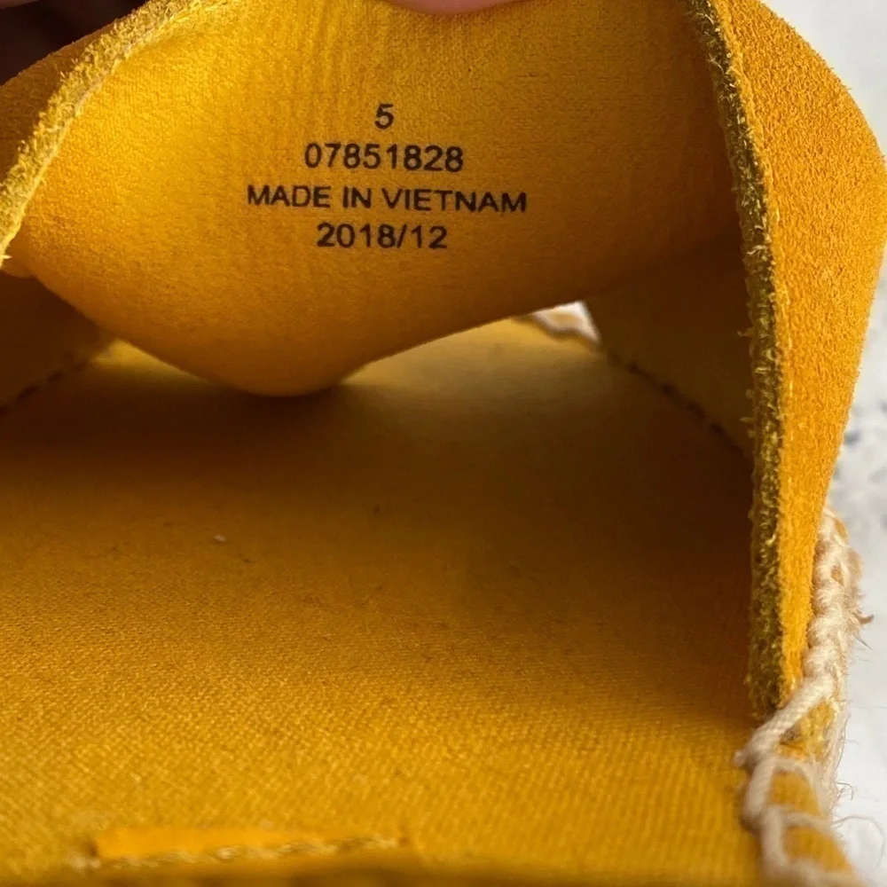 ASOS Mustard yellow strappy suede leather platform espadrille Jacoba size 7